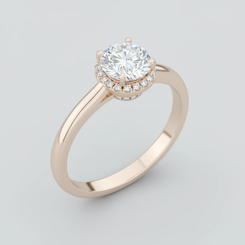 Aurora • Hidden Halo • Pear • 9K White Gold
