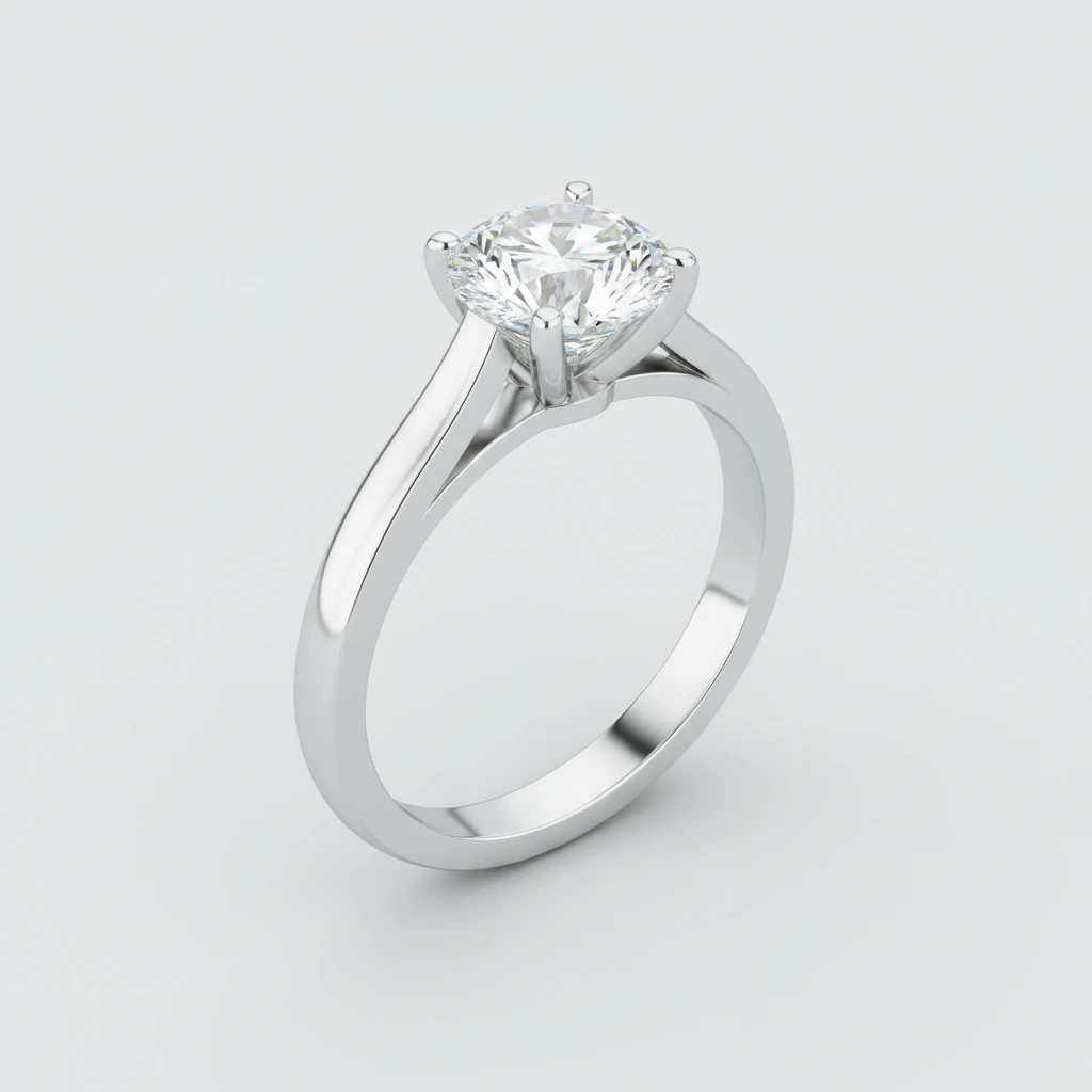 Celeste • Hidden Halo • Round • 9K White Gold