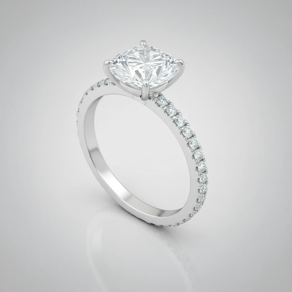 Lustre • Solitaire • Cushion • Platinum
