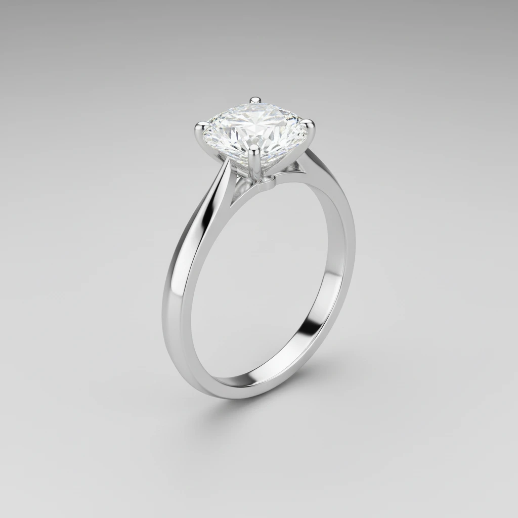 Serenity • Solitaire • Cushion • Platinum