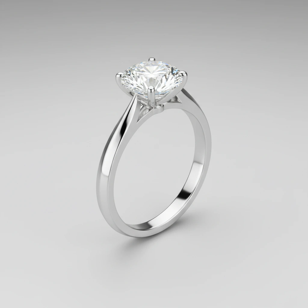 Serenity • Solitaire • Round • 9K White Gold