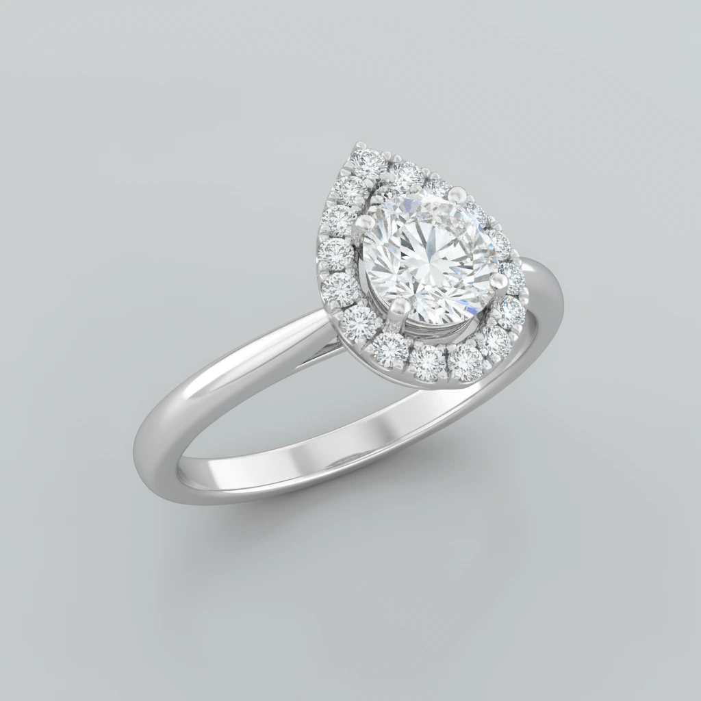 Valentina • Hidden Halo • Marquise • 18K White Gold