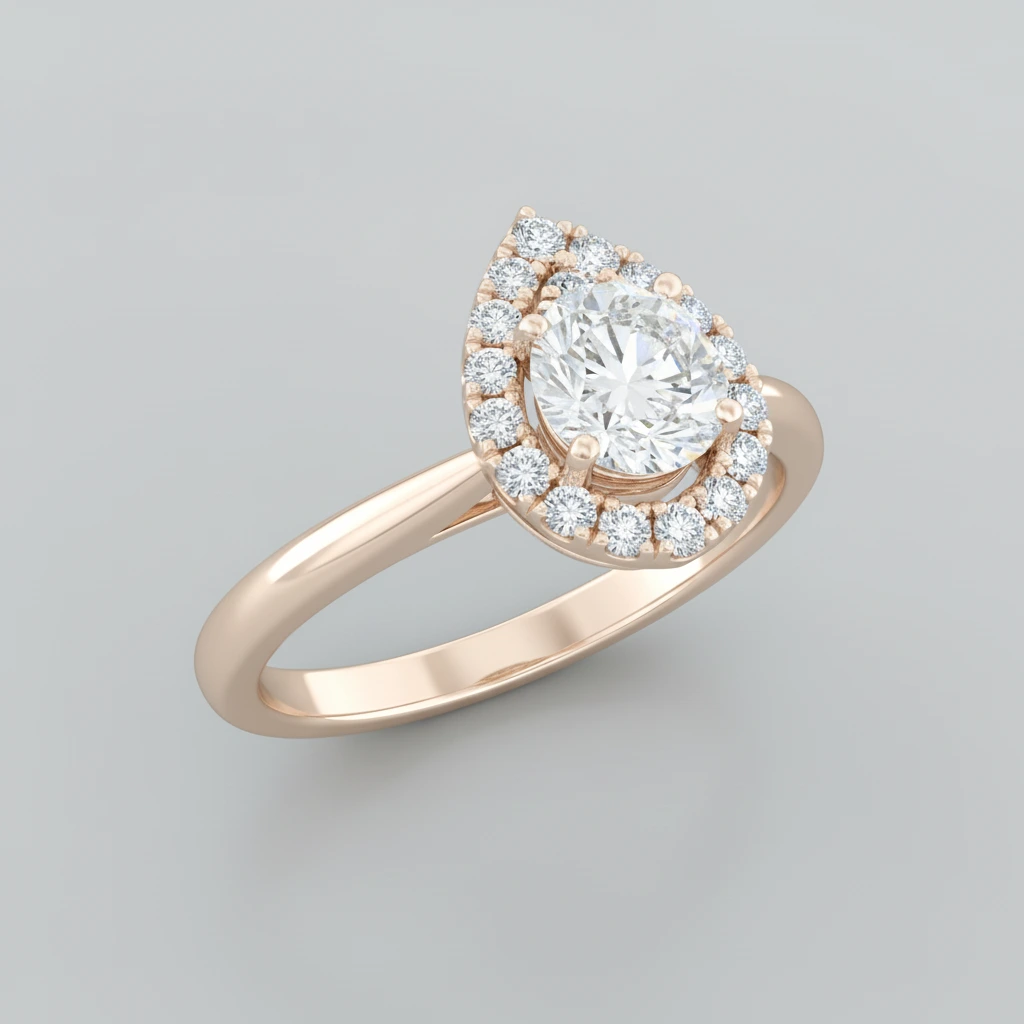 Valentina • Hidden Halo • Marquise • 9K White Gold