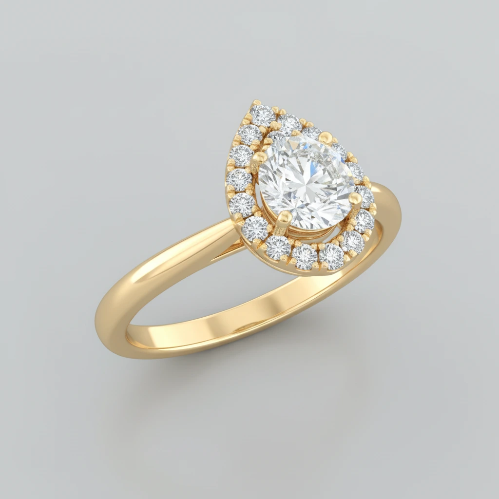 Valentina • Hidden Halo • Marquise • 9K Yellow Gold
