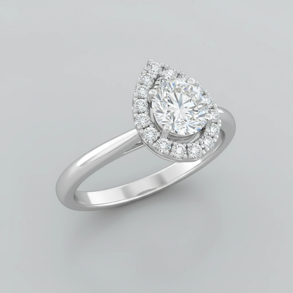 Valentina • Hidden Halo • Pear • Platinum